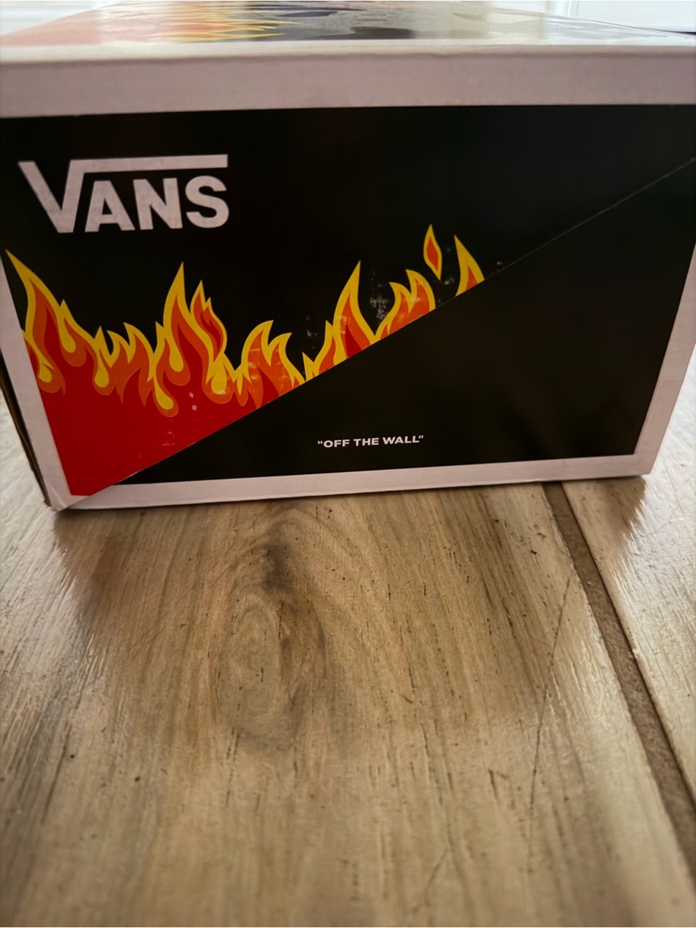 Men’s Slip-On Hot Cheetos Vans - Black with Red & Yellow Flames - Picture 3 of 4
